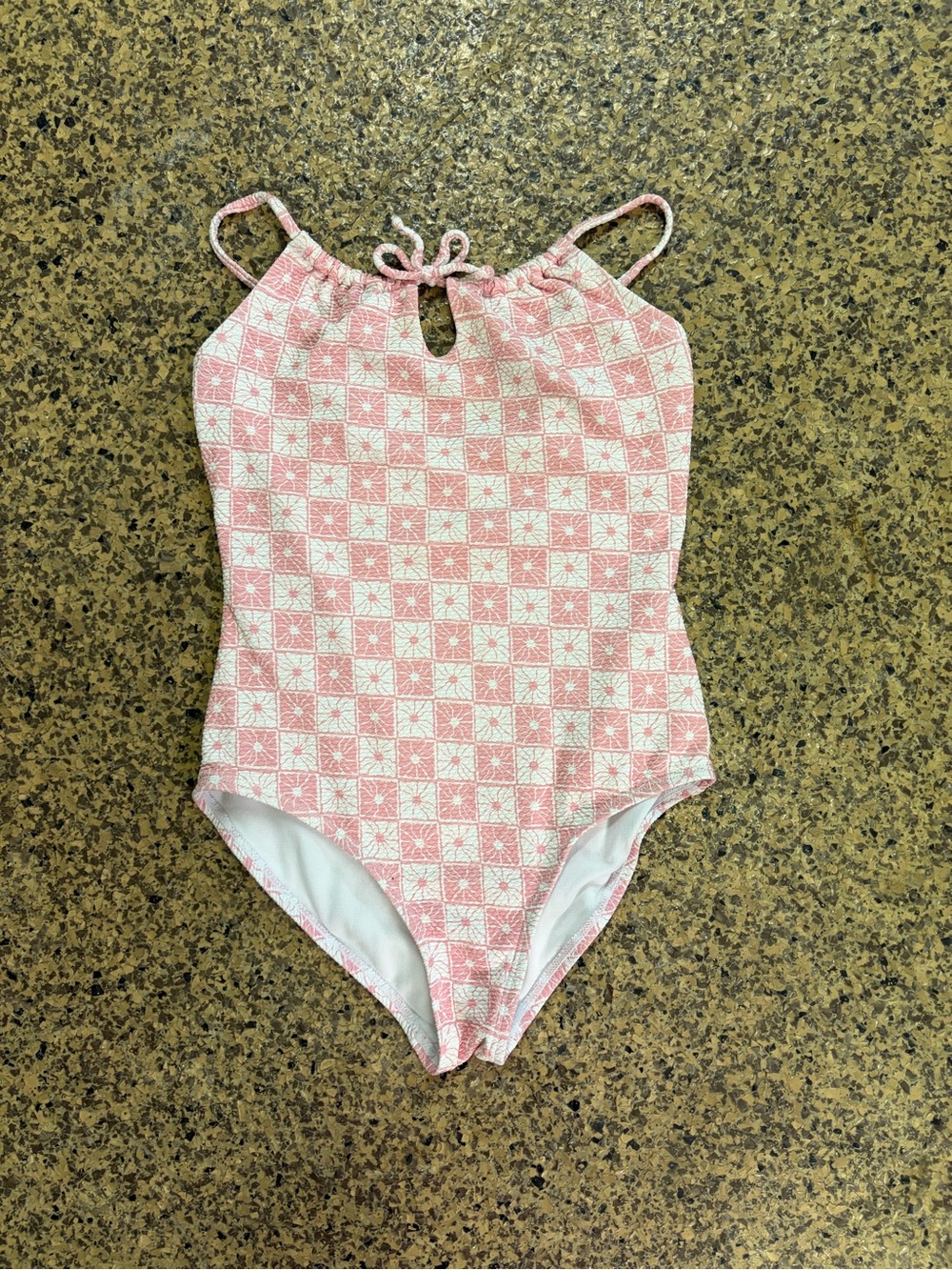 Raisins Pink and White Checkerboard One-Piece Swimsuit